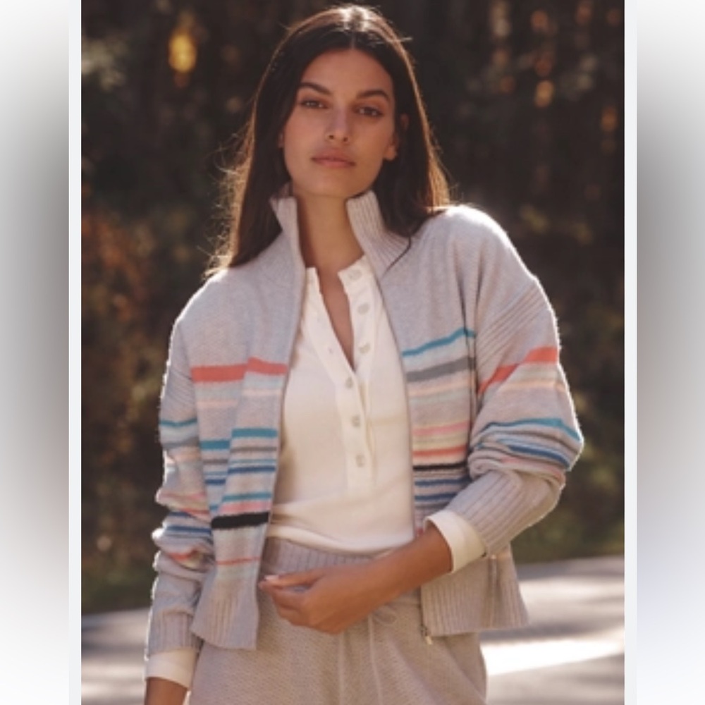 Daily Practice Anthropologie Lift Pass Cardigan Sweater Grey/ multi XXS